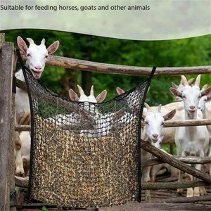 Red de heno de alta calidad, grande, 142x98cm, malla de alimentación lenta para caballos, ganado, ovejas, cabras, red de alimentación duradera de color negro. - Product Image 4