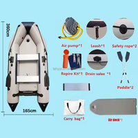 Bateau de sauvetage et d'assaut gonflable de 3,6 m (11,8 pi) avec processus de soudure à chaud, épaisseur de 0,9 mm, 6 places, rameur électrique stable, plancher de popa