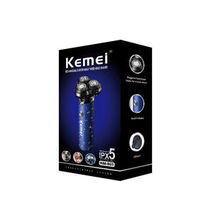 Rasoir électrique Kemei pour hommes, bleu, corps en métal de 12.6cm, triple lame, chargeur USB, rasoir portable - Product Image 2