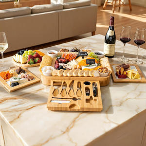 Ensemble de planches à fromage en bambou personnalisées - Cadeaux de <span class=keywords><strong>d</strong></span>éménagement, cadeau de mariage, cadeau de fête prénuptiale, cadeaux <span class=keywords><strong>d</strong></span>'anniversaire <span class=keywords><strong>pour</strong></span> femmes - Product Image 5