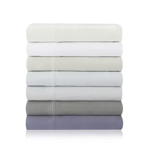 100% sábanas de bambú orgánico tamaño Queen blanco 300 hilos juego de sábanas de refrigeración certificadas Oeko-TEX Satén de Bambú