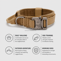 Collier tactique pour chien à dégagement rapide, boucle en métal style Cobra, poignée rembourrée robuste, anneau en D en nylon, réglable pour l'entraînement en extérieur