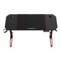 Bureau de jeu pour PC de bureau, table d'ordinateur pour joueur, meilleur bureau de jeu à domicile avec éclairage RVB
