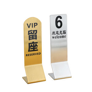 Segnaposto Personalizzato in Acciaio Inox <span class=keywords><strong>per</strong></span> Hotel, Ristoranti, Matrimoni, <span class=keywords><strong>Numeri</strong></span> da <span class=keywords><strong>Tavolo</strong></span> con Supporto - Product Image 1