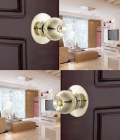 Poignée de porte sécurisée pour entrée, bouton en acier inoxydable et rosette en acier inoxydable brossé de 65 mm/75 mm