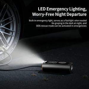 Compresseur d'air numérique intelligent électrique tout-terrain 4-en-1 avec fonction de démarrage de voiture et de vélo et manomètre intégré pour un gonflage instantané - Product Image 3
