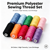 Fil à coudre en gros, petite bobine de 400 yards, 100 % polyester, fil polyvalent pour couture à la main et machine domestique