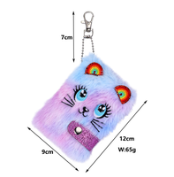 Carnet de notes portable en peluche chat de dessin animé, petit carnet mignon, carnet de composition Kawaii pour étudiantes et jeunes filles