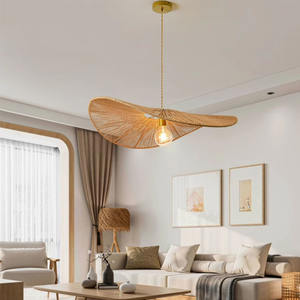 <span class=keywords><strong>D</strong></span>écoration de la maison chambre rotin lustre Loft suspension lampe nordique Wabi Sabi Led suspension pour salon - Product Image 5