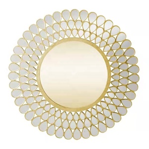 Miroir mural rond décoratif en verre, décoration moderne de luxe, fourni par l'usine - Product Image 5