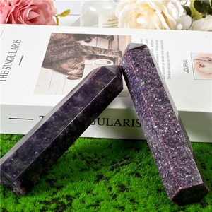 Venta al por mayor de torres de cristal natural, varitas de cuarzo, puntas de piedras preciosas sueltas, puntas de lepidolita para manualidades y decoración del hogar - Product Image 1