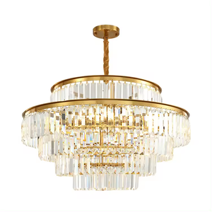 Zèle éclairage lustre en cristal moderne nouveau design suspendus pendentifs de lampe en or avec télécommande - Product Image 5