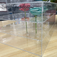 Nouvelle arrivée 2025, boîte à fleurs moderne en acrylique, présentoir personnalisable avec montage facile