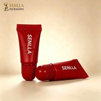 Tubes de brillant à lèvres cosmétique rouge de luxe 3ml 5ml 8ml 10ml en plastique souple avec capuchon à vis et porte-clés, emballage mignon pour baume à lèvres