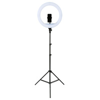 Lampu Cincin LED 18 inci dengan Stand dan Tas, Lampu Cincin Selfie LED untuk Siaran Langsung Youtube