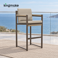 Ensemble de mobilier d'extérieur moderne pour hôtel, chaise de jardin de luxe pour café, tabourets de bar d'extérieur en aluminium imperméable pour villa