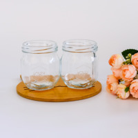 Bocaux en verre hexagonaux miniatures de 250 ml de haute qualité, vente en gros, avec couvercle métallique à vis doré, pour cadeaux, faveurs de mariage, miels, confitures