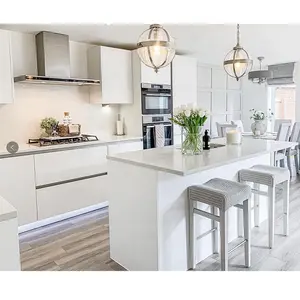 Foshan özelleştirilmiş toptan beyaz ucuz mutfak mobilyası modüler mutfak dolabı tasarımları RTA PVC Modern mutfak dolapları