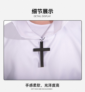 Kostum Halloween Manyoushe, Gaun Gotik TV/Film Abad Pertengahan, Jubah Friar, Jubah Biksu, Jubah Penyihir, Jubah Imam, Jubah Echo, Set Lengkap Dewasa Unisex - Product Image 5