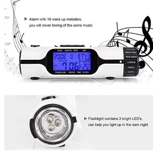 Đa Xách Tay Nhỏ Thế Giới Thời Gian Du Lịch Đồng Hồ Báo Thức Với Đèn Pin LED Kỹ Thuật Số Lịch Hẹn Giờ Màu Xanh Đèn Nền Cho Trẻ Em Cắm Trại - Product Image 3