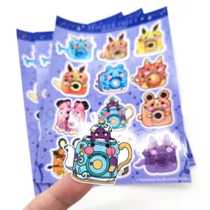 Customize Children Sticker Sheet Korean Cute Kawaii Animal A4 Pvc Stickers Heet