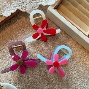 กิ๊บติดผมรูปดอกทานตะวันขนาดกลาง 7.5 ซม. สีสันตัดกัน สำหรับมัดผมครึ่งหัว เครื่องประดับผมสำหรับเด็กผู้หญิง - Product Image 2