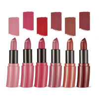 Kit de maquillage pour les lèvres élégant en satin rose scintillant Vente en gros Ensemble de rouge à lèvres imperméable antiadhésif longue durée avec étiquetage personnalisable