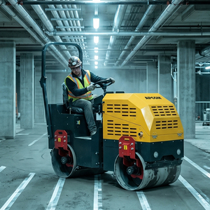 Rodillo Compactador de Doble Tambor con Control Hidráulico, de Gasolina o Diésel, de 1, 3, 5 Toneladas, 5.5hp, 7hp, 9hp, 20hp, para Construcción de Pavimentos - Product Image 1