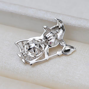 Collier pendentif en argent S925, style européen et américain, accessoires de bricolage pour sorciers/magiciens, avec cage à perles vide sans trou, 5-6 cages - Product Image 2