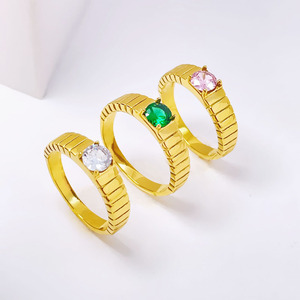 Best Seller Anillo de oro Anillos de joyería de diamantes naturales Anillo ajustable de dedo de mujer Chapado en oro para mujer - Product Image 1