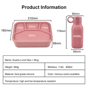 Custom Logo Eco Friendly Children Bento Box Silicone Separator Food Container <b>Microwave</b> Safe Lunch <b>Set</b> - Product Image 6
