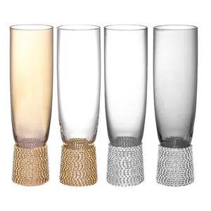 MEIZHILI şampanya bardakları özel mevcut temizle kristal flüt cam düğün japonya kore toptan için elmas renkli