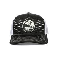 Casquettes de camionneur en maille pour hommes, prix réduit, qualité supérieure, design en silicone PVC, couleur assortie, trous perforés, cinq panneaux
