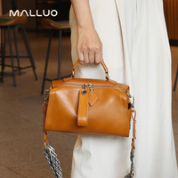 Tas Boston Kulit Asli Wanita Model Retro 2026, Tas Selempang Kulit Sapi untuk Kerja, Tas Bahu Tunggal Wanita