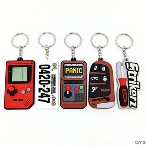 QYS <b>Custom</b> Logo Soft PVC Rubber Keychain 3D <b>Key</b> <b>Ring</b> <b>Key</b> Fob Promotional Business Gift - Product Image 6