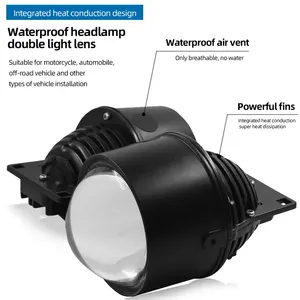 XSY Lámpara Antiniebla LED de Doble Luz de Alta Calidad, Totalmente de Aluminio, Impermeable IP67, 5000K Luz Diurna, con Lente Ojo de Pez de 3 Pulgadas, Potencia de Salida de 55W - Product Image 5