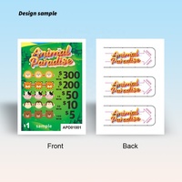 Billets à gratter à déchirure facile sur 3 fenêtres, thème personnalisé, carte de jeu à gain immédiat avec impression CMYK sur papier offset et carton