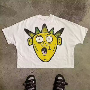 Camisetas gráficas impresas Boxy Cropped T Shirts 100% algodón Y2K Streetwear Camisetas de lujo de alta calidad para hombres - Product Image 4