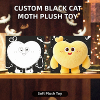 Peluche personnalisée chat noir gothique, douce, rembourrée en coton PP, cadeau pour fans