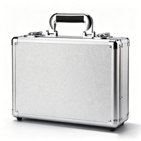 Caja de herramientas portátil de aleación de aluminio, maletín de almacenamiento de documentos, equipo de Hardware, caja de instrumentos con esponja