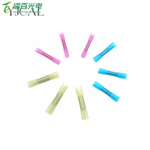 100pcs BHT1.25 BHT2 BHT5 Water Proof Isolados Nylon Heat Shrink Butt Wire Conector Terminal de Crimp Elétrico Vermelho Azul Amarelo