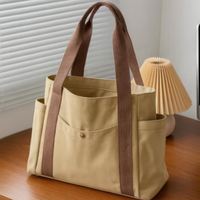 Tas Kanvas Custom Kapasitas Besar Wanita Perjalanan Pantai Tas Belanja Bahu Reusable Tahan Air Sehari-hari Musim Panas Gugur