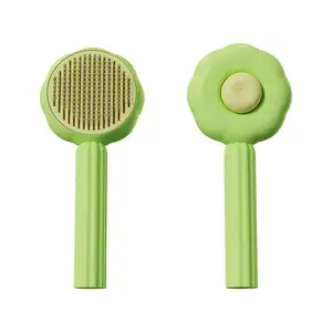 Active Girassol Demand Cat Grooming Brush Self Cleaning Slicker Brushes para Cães Gatos Doggy Steel Teeth Pente Silicone Dog Brush