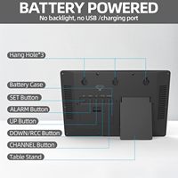 Reloj de Pared Digital Atómico LFF, No Necesita Configuración, Temperatura y Humedad Interior/Exterior, Funciona con Batería, Sensor Inalámbrico, Números de 45 Pulgadas