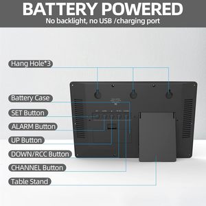 LFF Atomic Digital <strong>Wall</strong> <strong>Clock</strong> Never Needs Setting Indoor/<strong>Outdoor</strong> Temp Humidity Battery Operated Wireless Sensor 45" Numbers - Product Image 5