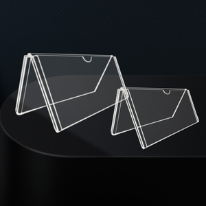 Cao Cấp Rõ Ràng Acrylic V-Loại Khe Cắm Kép Đứng Chống Xước Nhựa Khung Ảnh Bán Lẻ Hiển Thị Tập Trung Cảnh Quan Bóng Hộp - Product Image 1