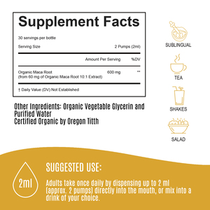 Gotas Líquidas de Raíz de Maca Orgánica, Ashwagandha, Multivitamínico, Equilibrio Hormonal, Aumento de Libido y Energía, Suplementos Herbales para Adultos - Product Image 4