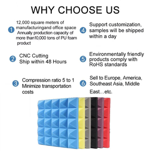 Panneaux acoustiques en mousse insonorisante ignifuge personnalisables en forme de pyramide pour les applications de salle et de studio - Product Image 5