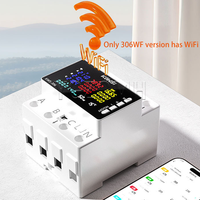 KWS-306 Tuya WIFI 3-fasa 4-kabel Daya AC85-290V Smart Life Voltmeter Rel Meter Digital Perlindungan Tegangan Berlebih Saklar H12 CE