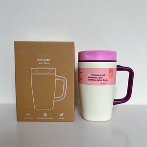 Tazza <span class=keywords><strong>da</strong></span> <span class=keywords><strong>Caffè</strong></span> in Acciaio Inox a Doppia Parete <span class=keywords><strong>da</strong></span> 12oz <span class=keywords><strong>con</strong></span> Manico, Tumbler Isolato Antigoccia, Tazze <span class=keywords><strong>da</strong></span> <span class=keywords><strong>Caffè</strong></span> per Auto <span class=keywords><strong>con</strong></span> Coperchio Scorrevole - Product Image 3